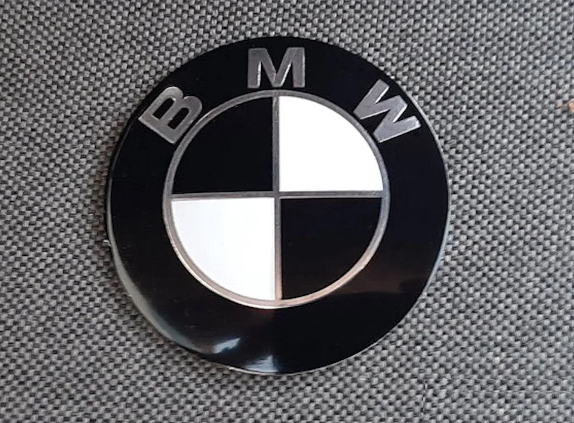 BMW black & white bonnet/boot badge 82mm – Exotic Auto Accessories