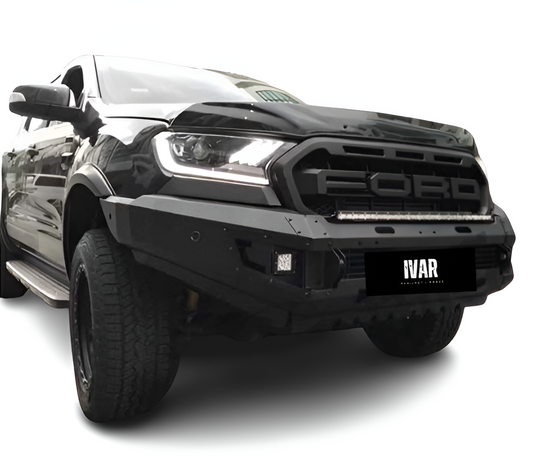 Ford Ranger T7/T8 Ivar Black Steel Front Bumper & Bash Plate 2016-2022