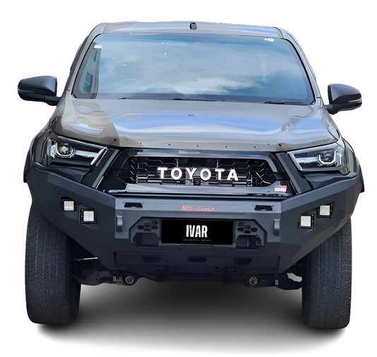 Toyota Hilux Ivar Black Steel Front Bumper & Bash Plate 2021+