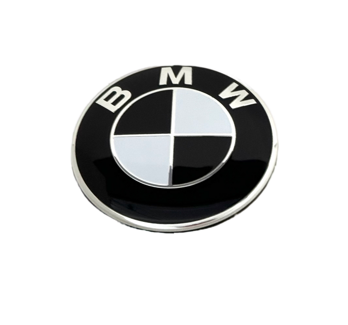 BMW black & white center caps 4pc set 56mm