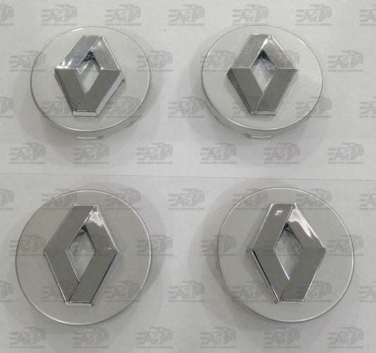 Renault silver center caps set 60mm