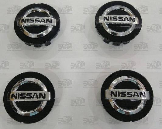 Nissan black center caps set 55mm