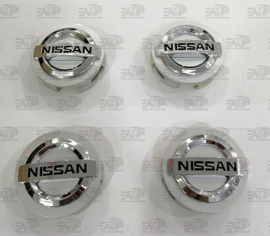 Nissan silver center caps set 60mm