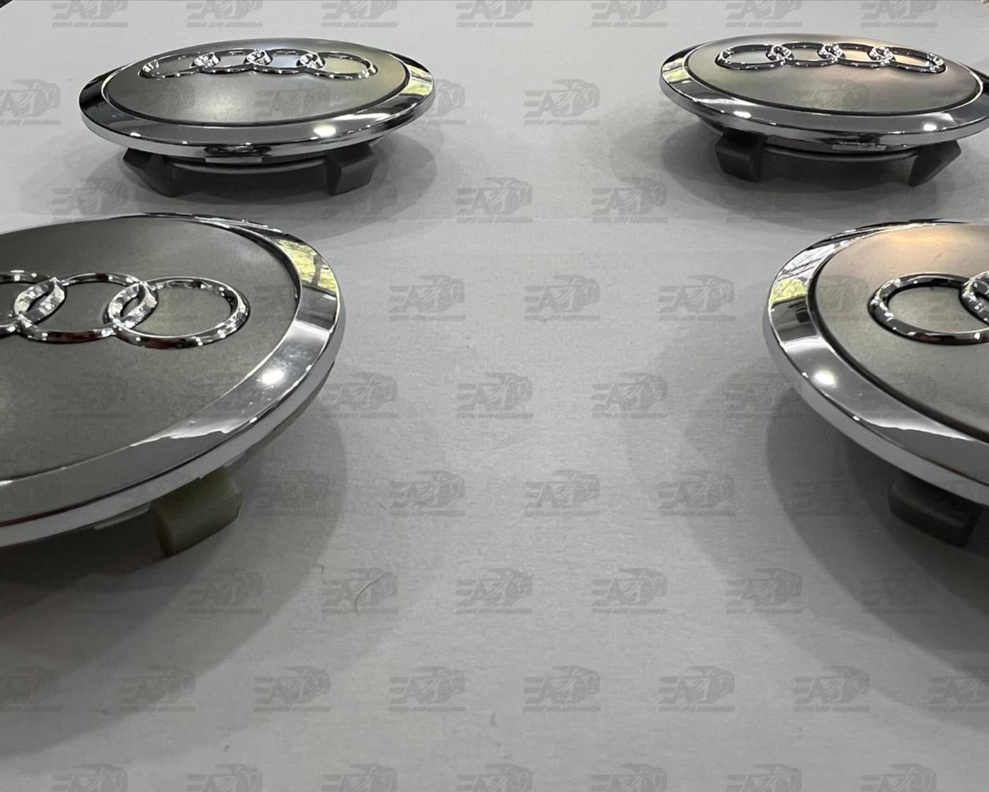 Audi silver center caps set 68mm