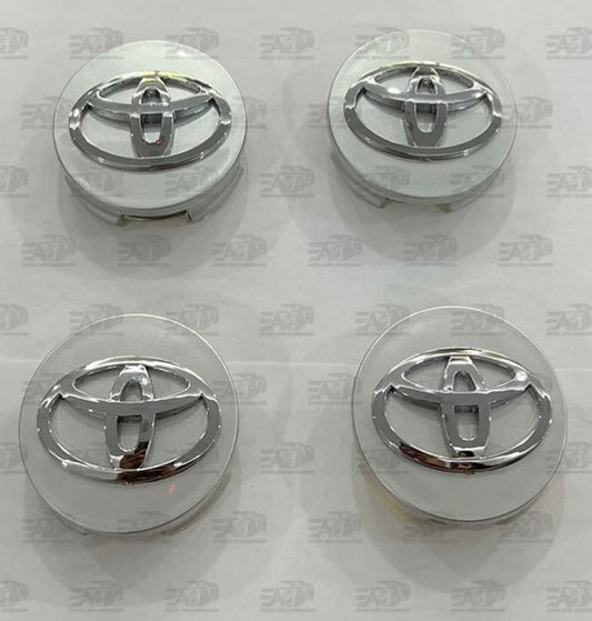 Toyota silver center caps set 62mm