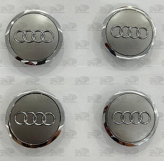 Audi silver center caps set 68mm