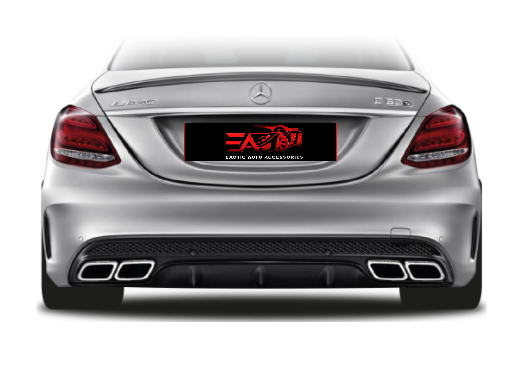 C-Class W205 C63 style diffuser with silver pipes