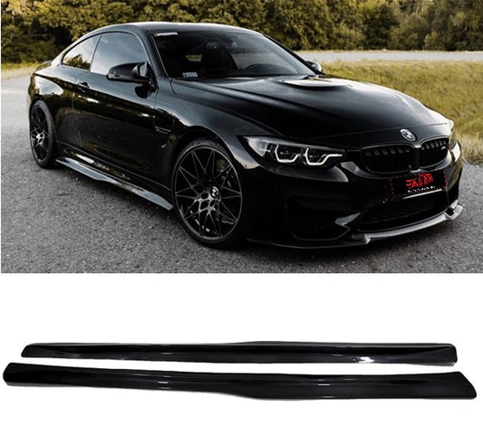 M4 PSM style gloss black side skirts