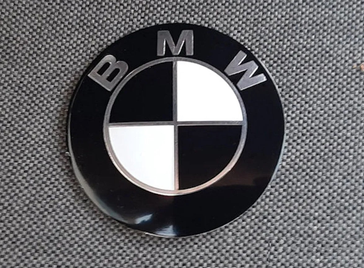 BMW black & white bonnet/boot badge 74mm – Exotic Auto Accessories