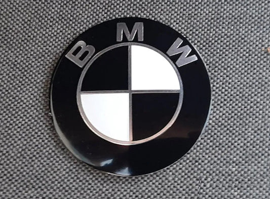 BMW black & white bonnet/boot badge 74mm