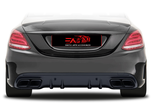 C-Class W205 C63 style diffuser with pipes