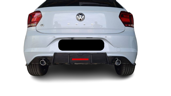 Polo 8 gloss black Karbel diffuser with tail pipes