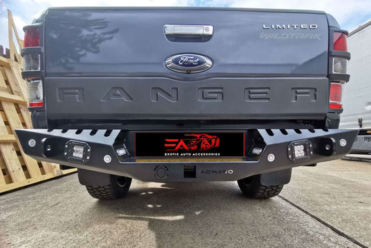 Ford Ranger T6/T7/T8 Heavy Duty Combat black steel rear bumper 2012-2022
