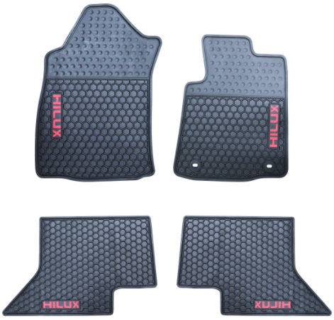 TOYOTA HILUX REVO FLOOR MATS WITH RED LETTERING 2016-2020