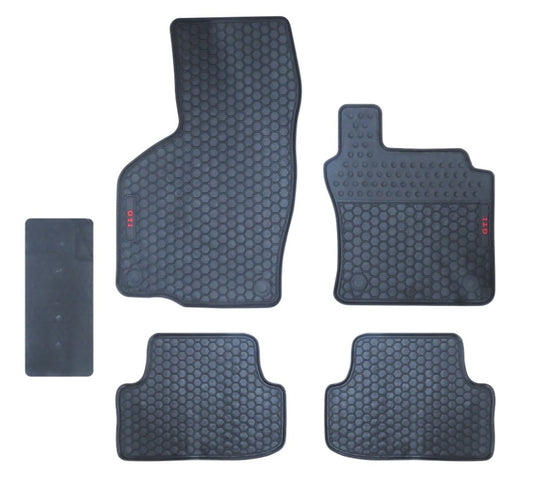 VW GOLF 7 GTI LATEX FLOOR MATS WITH RED LETTERING 4-PIECE