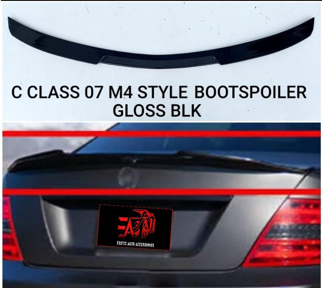 C-Class W204 M4 style gloss black boot spoiler